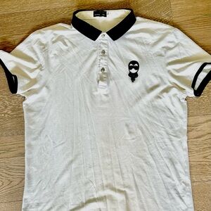 Fendi White Polo with Black Trim